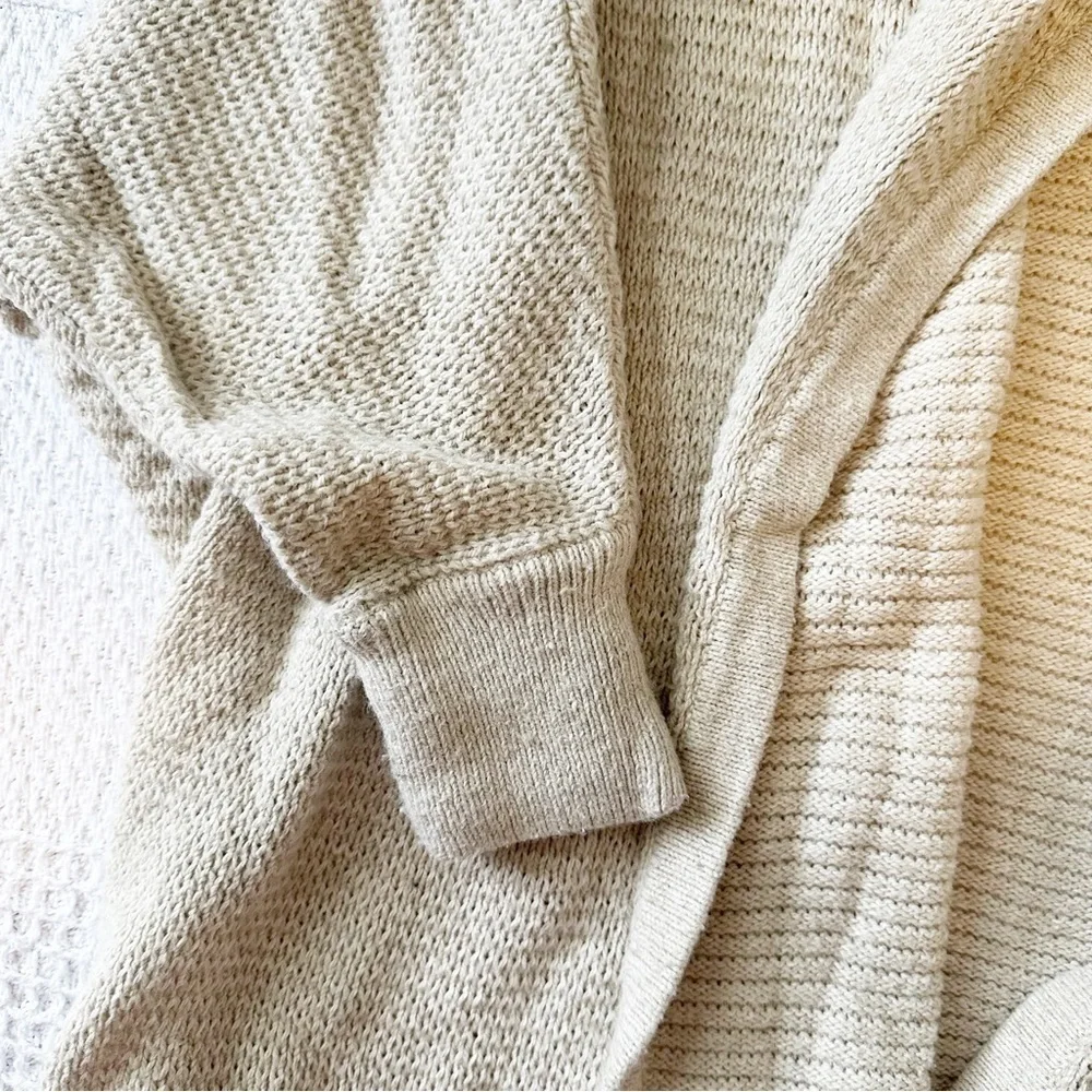 Madewell Seabank Open Front Knit Sweater Long Sleeve Cardigan Beige